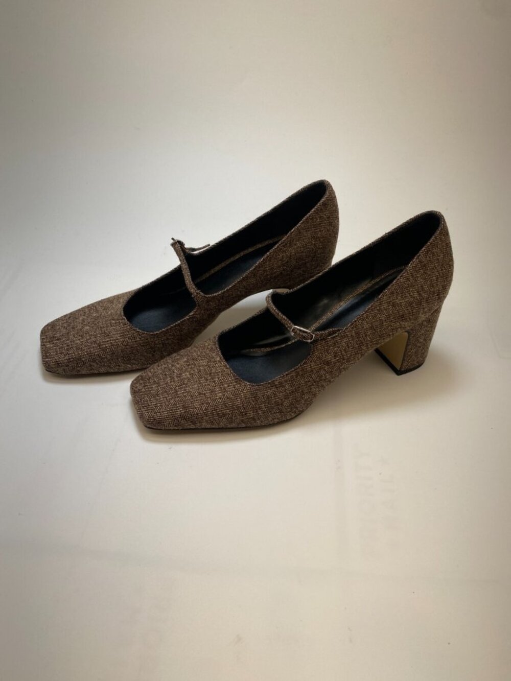 Nordstrom Womens Madyson Brown Herringbone Mary Jane Pump Sz 8.5